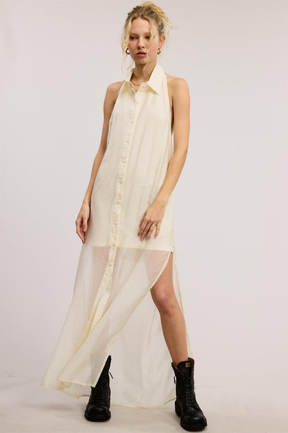 Cami Collard Halter Dress – Tennessee Honey Boutique
