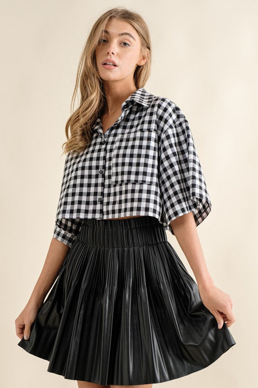Genevieve Leather Mini Skirt
