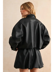 Lany Leather Button Up