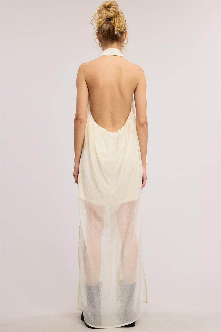 Cami Collard Halter Dress S Cami Collard Halter Dress S