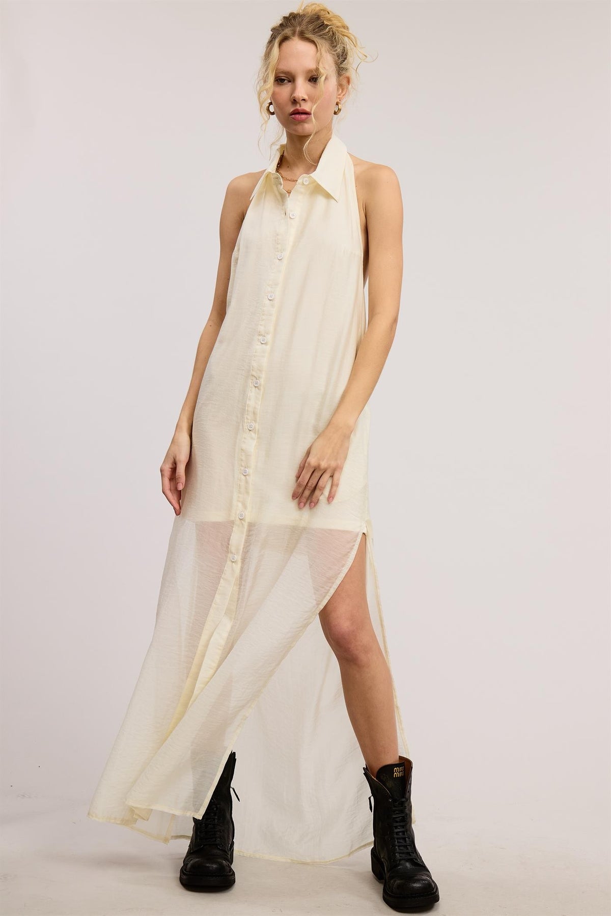 fitted lace wedding dress Cami Collard Halter Dress – Tennessee Honey Boutique