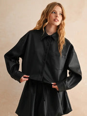 Lany Leather Button Up